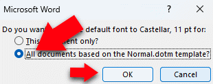Modify the default template for new documents